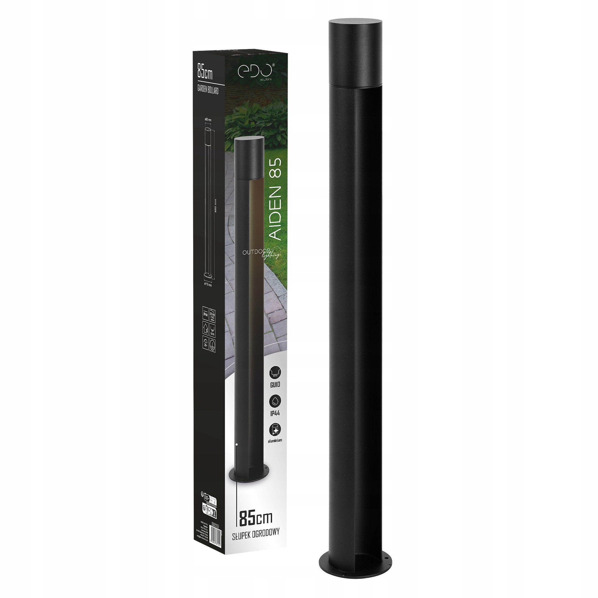 EDO Outdoor Garden Lamp Standing AIDEN LANTERN POST 85cm LED GU10