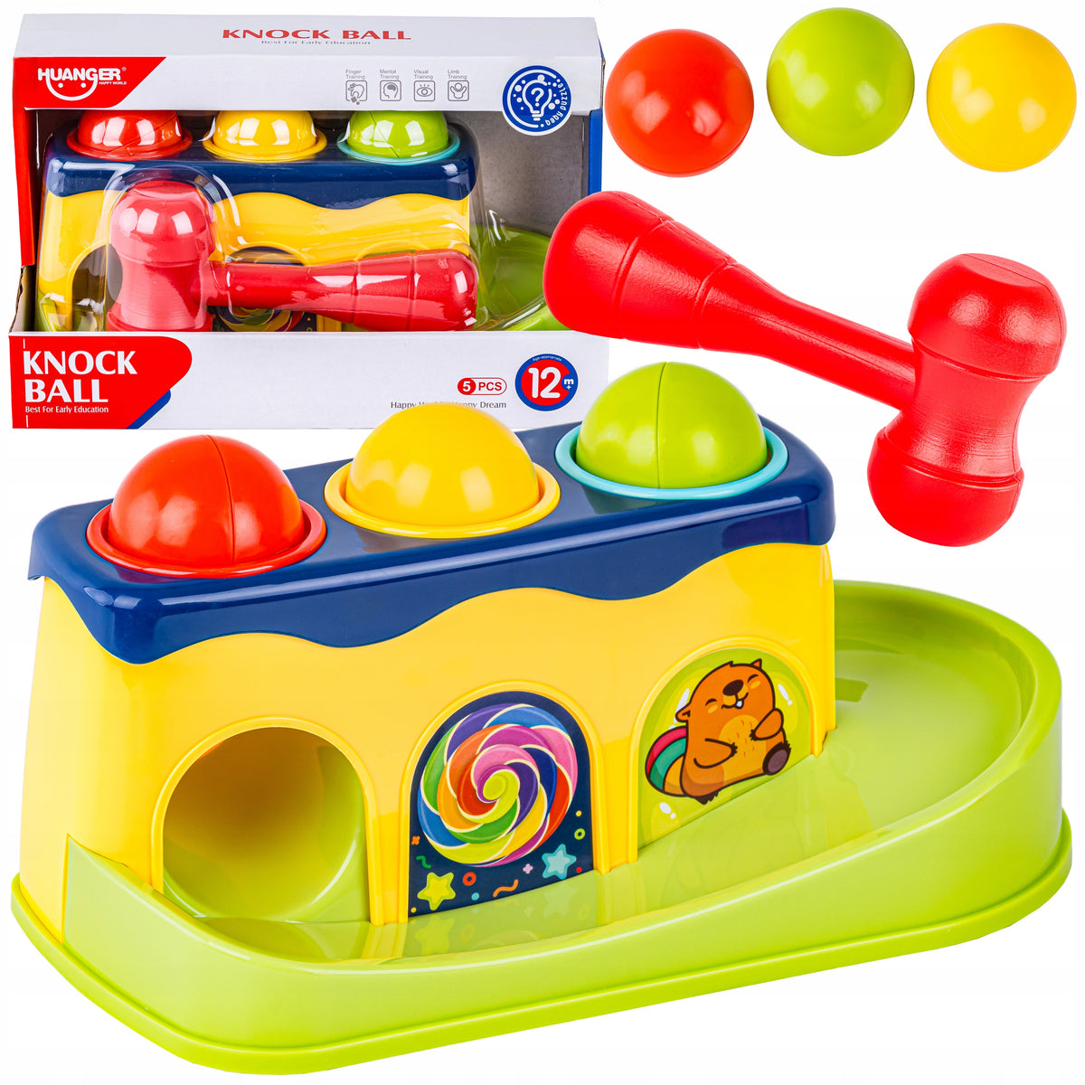 EDUCATIONAL ARCADE TOY Game for Kids Hammer Beater STICK BALL