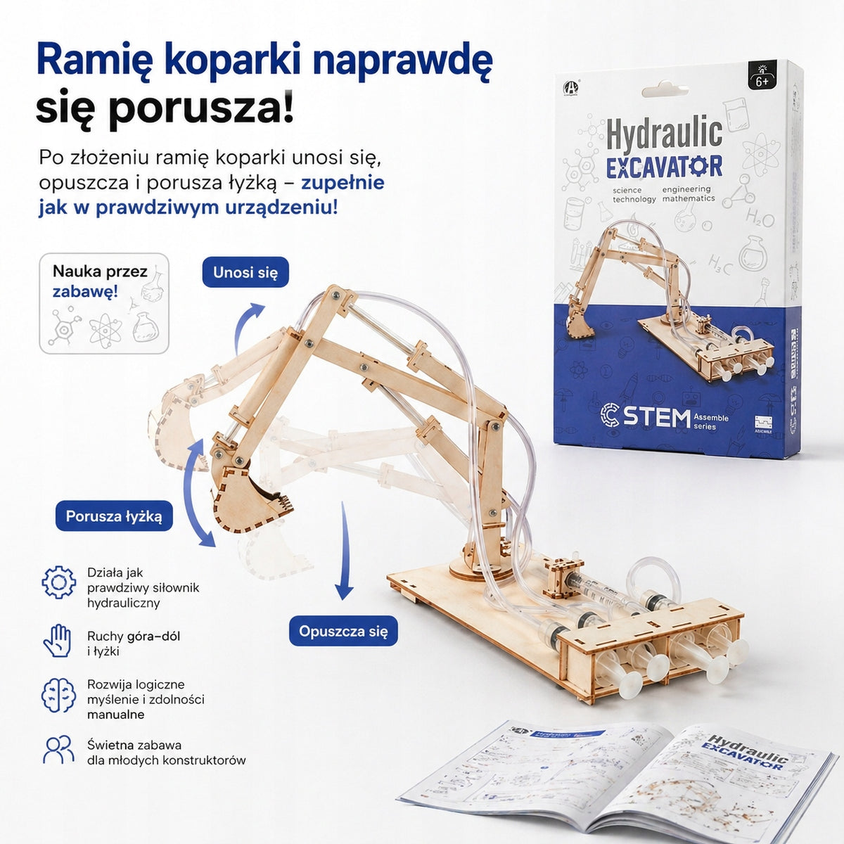 EDUCATIONAL BLOCKS FOR FOLDING STEM EXCAVATOR HYDRAULIC GIFT CHILDREN Brand MiniMind