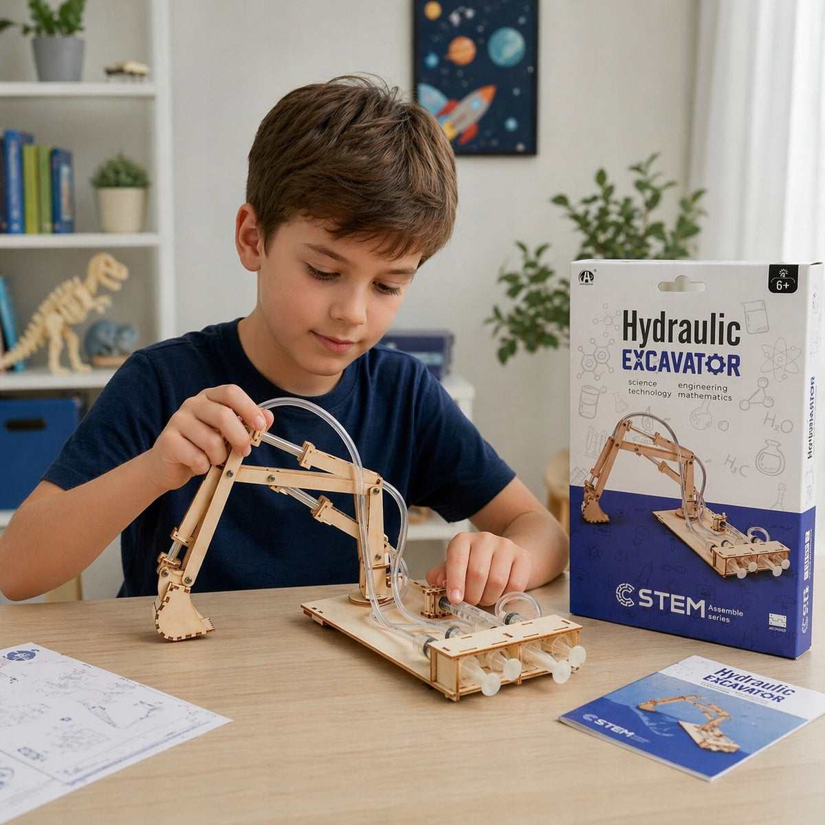 EDUCATIONAL BLOCKS FOR FOLDING STEM EXCAVATOR HYDRAULIC GIFT CHILDREN Packaging status original