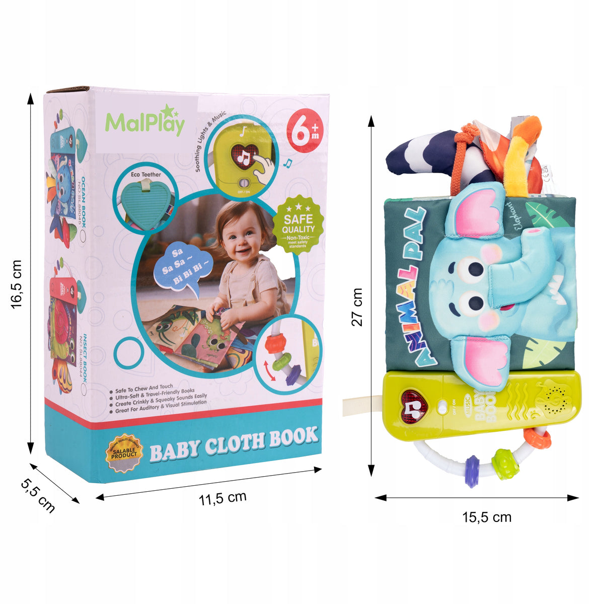EDUCATIONAL BOOK FOR TODDLER JUNGLE SENSORY TEETHER MIRROR Packaging status original