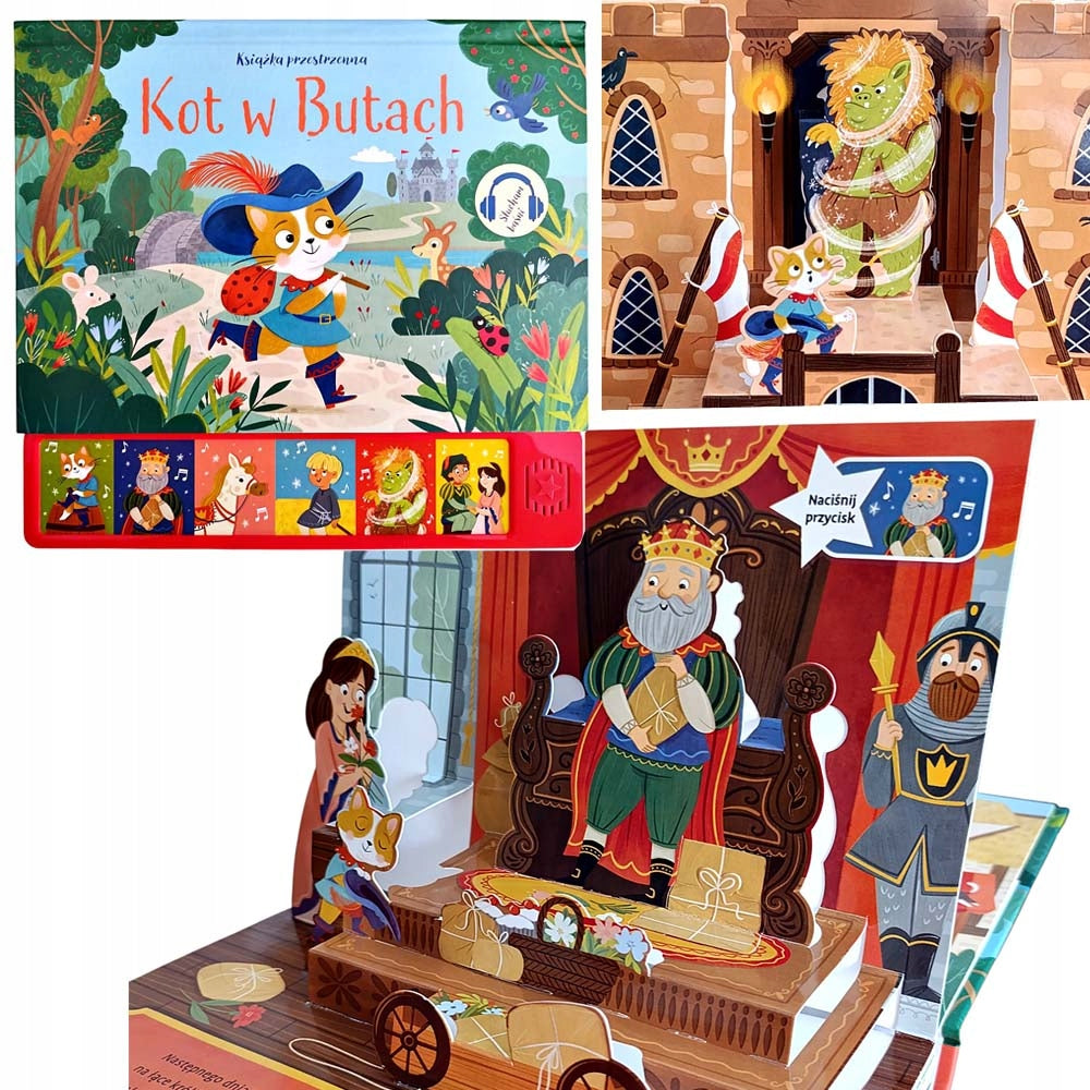 EDUCATIONAL BOOK SPATIAL SOUND FAIRY TALE TO LISTEN TO CAT IN SHOES