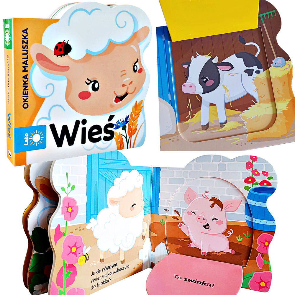 EDUCATIONAL BOOK WITH WINDOWS WITH ANIMALS GET TO KNOW ANIMALS VILLAGE