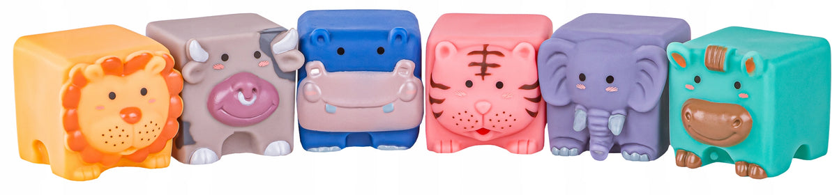EDUCATIONAL Brick Set SENSORY TOY SOFT BLOCKS ANIMALS 6PCS Brand DK