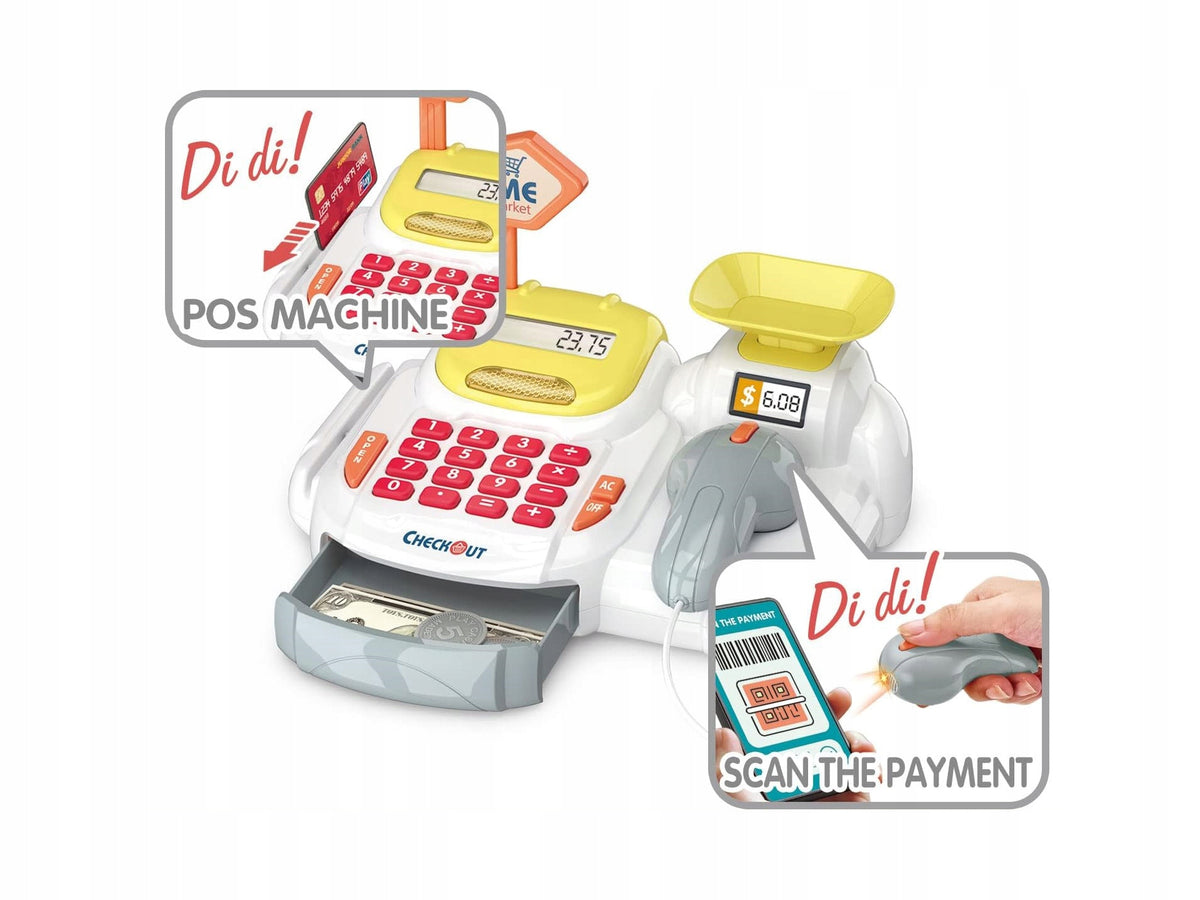 EDUCATIONAL CASH REGISTER Shop Calculator Weight Scanner Basket SOUND Gender boys girls