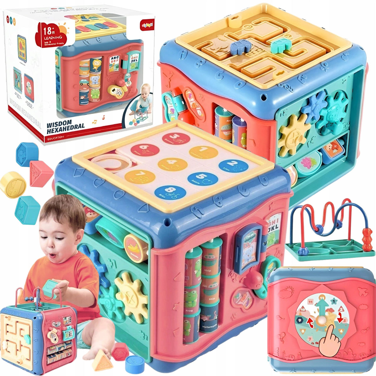 EDUCATIONAL CUBE 8in1 SORTER SENSORY PUZZLE CUBE FOR KIDS