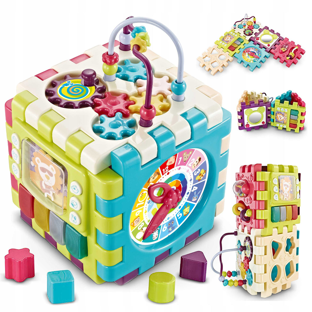 EDUCATIONAL CUBE SORTER MONTESSORI MUSIC FOR CHILD 10IN1 RICOKIDS