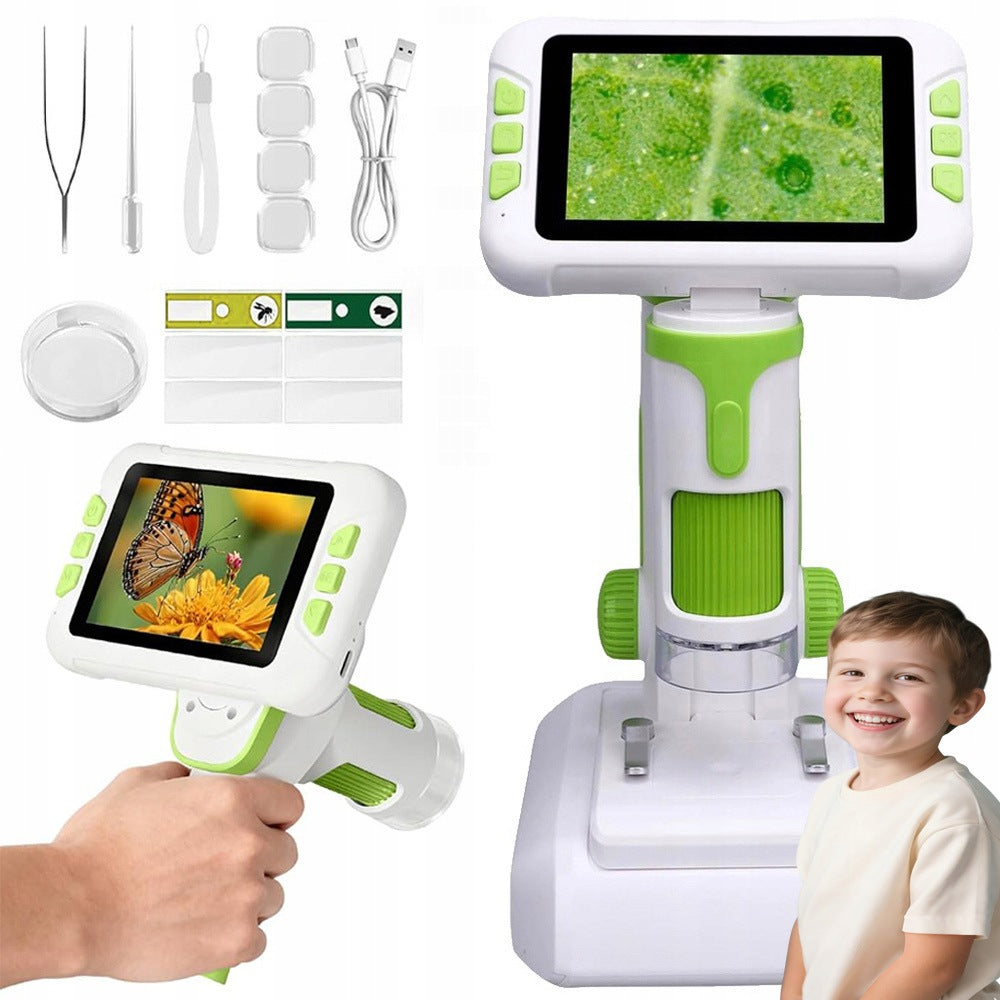 EDUCATIONAL DIGITAL MICROSCOPE3IN1 WITH SCREEN4", MAGNIFICATION 100-1600X 1100MAH