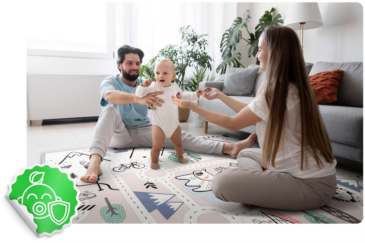 EDUCATIONAL DOUBLE-SIDED FOAM MAT FOR CHILDREN LARGE CARPET 180x150cm NUKIDO Packaging status original