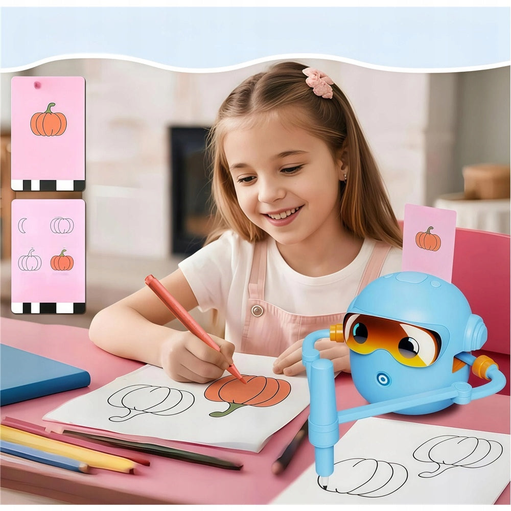 EDUCATIONAL ENGLISH DRAWING LEARNING ROBOT SET OF 100 CARDS Blue Brand no brand