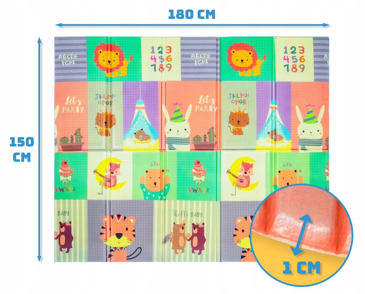 EDUCATIONAL FOAM MAT DOUBLE-SIDED FOLDING ANIMALS XPE 180X150 CM Packaging status original