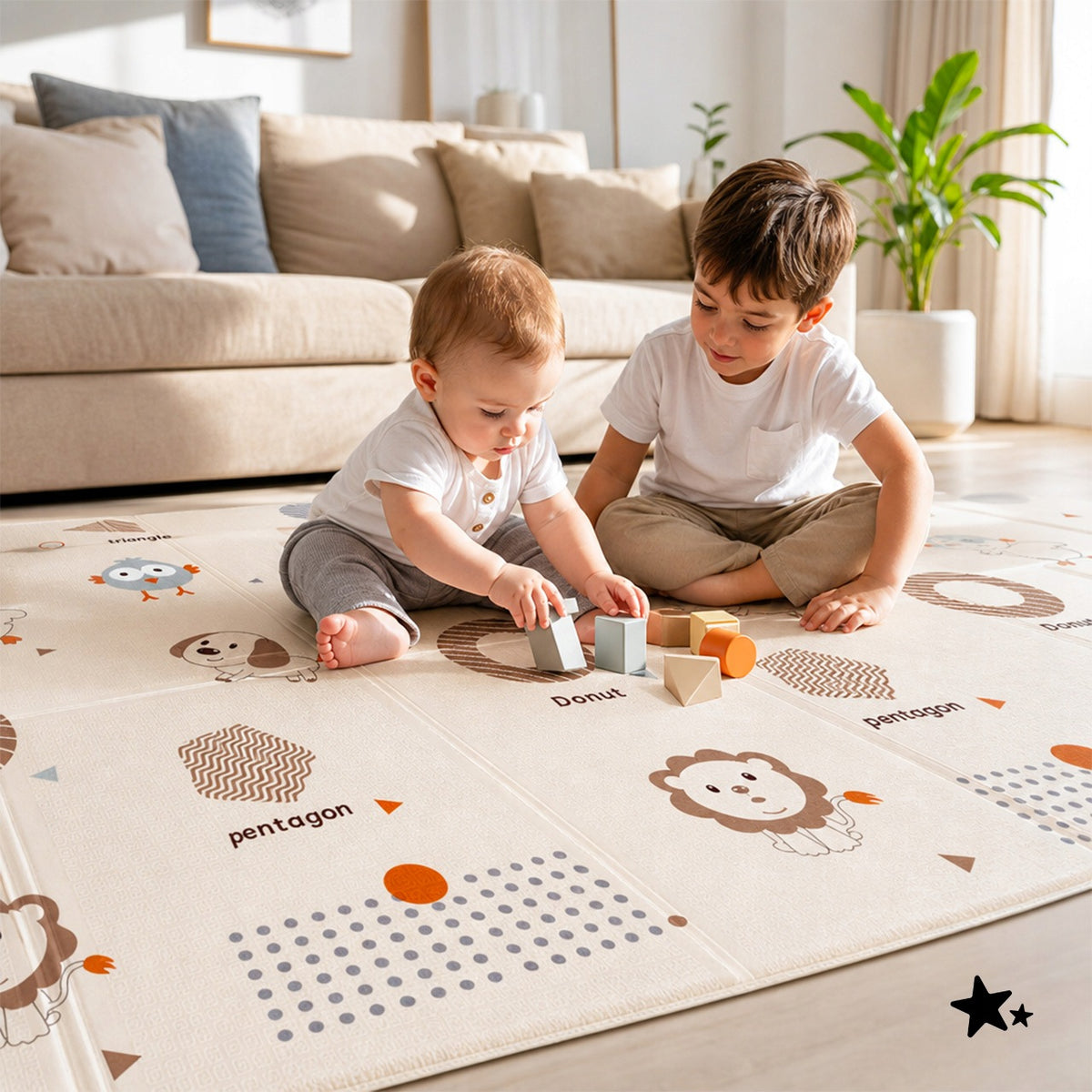 EDUCATIONAL FOAM MAT FOLDING DOUBLE SIDED 180x200 XPE FOAM FOR KIDS Packaging status original