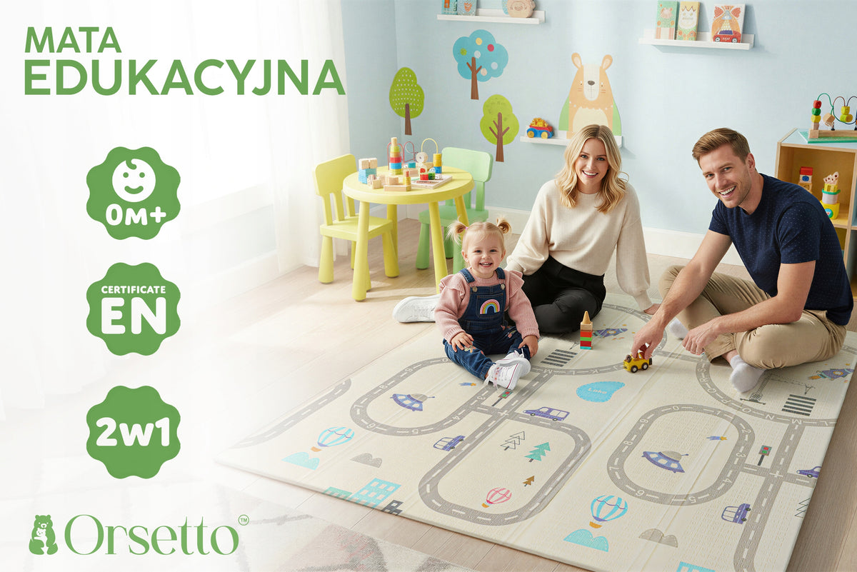 EDUCATIONAL FOAM MAT FOLDING DOUBLE-SIDED LARGE THICK 150x200x1CM 0+ Kid's age 0＋