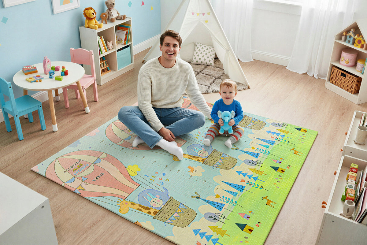 EDUCATIONAL FOAM MAT FOLDING DOUBLE-SIDED LARGE THICK 180x200x1CM 0+ Material other