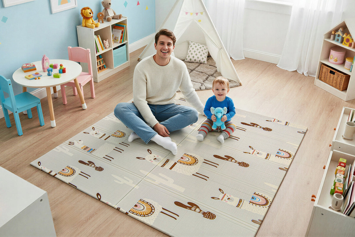 EDUCATIONAL FOAM MAT FOLDING DOUBLE-SIDED LARGE THICK 180x200x1cm 0+ Material other
