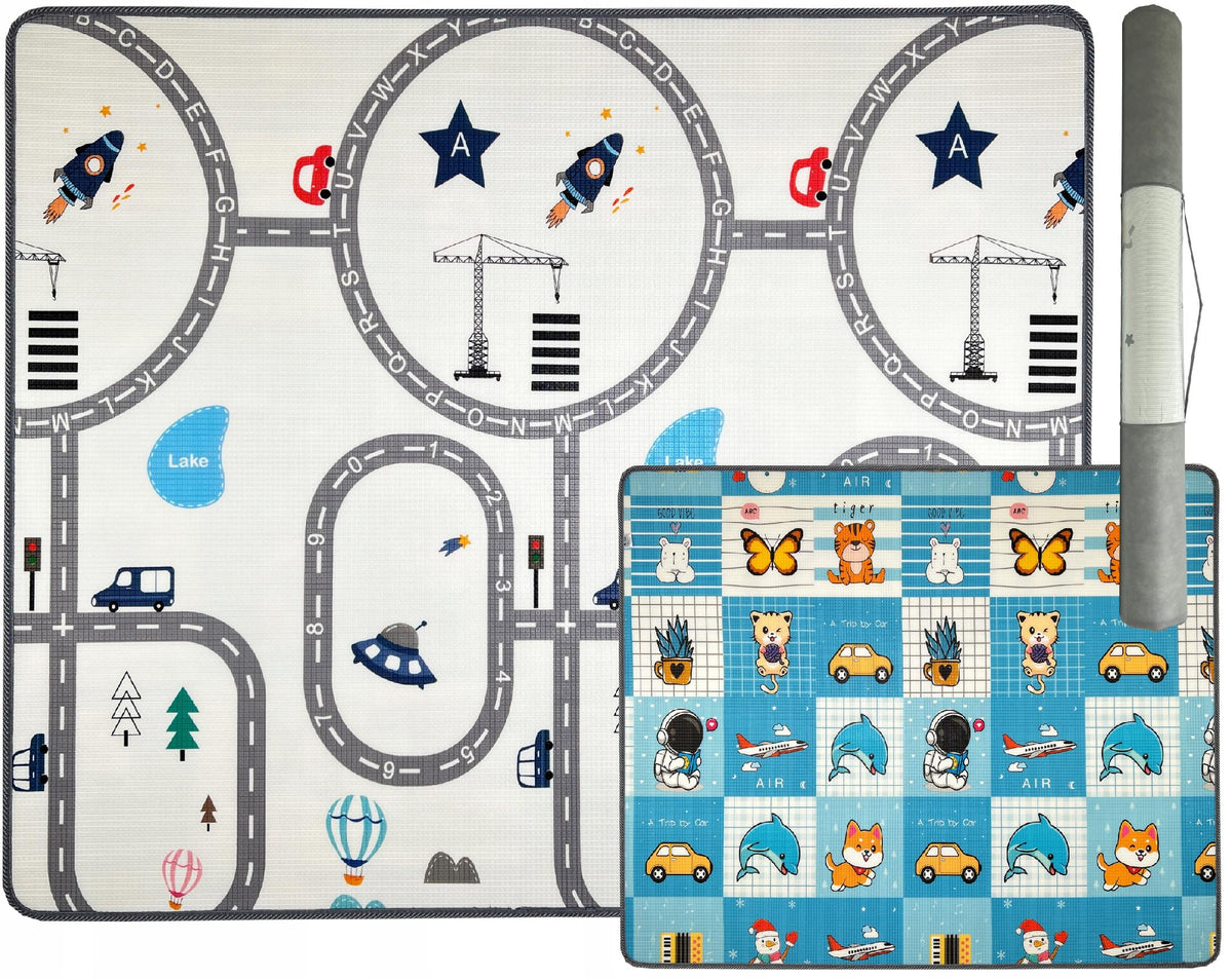 EDUCATIONAL FOAM MAT FOR CHILDREN DOUBLE-SIDED XPE 180x150 THICK 1CM