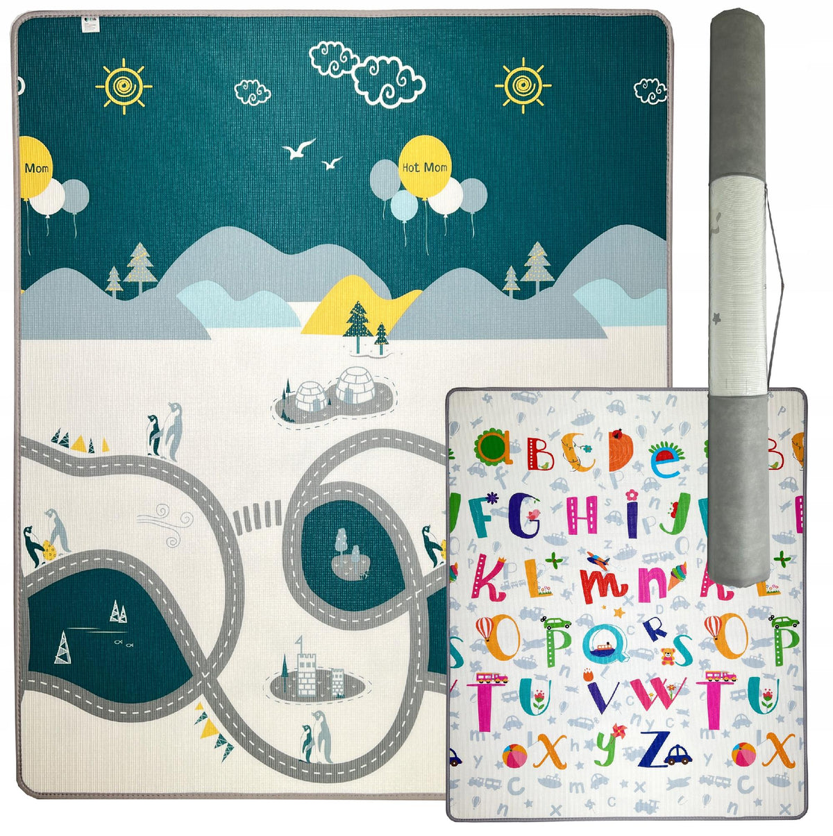 EDUCATIONAL FOAM MAT FOR CHILDREN DOUBLE-SIDED XPE 180x150 THICK 1CM