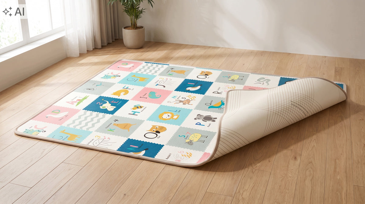 EDUCATIONAL FOAM MAT LARGE XPE 180x150 1,5 CM ROLLED EXTRA THICK 2in1 Brand moo tumi