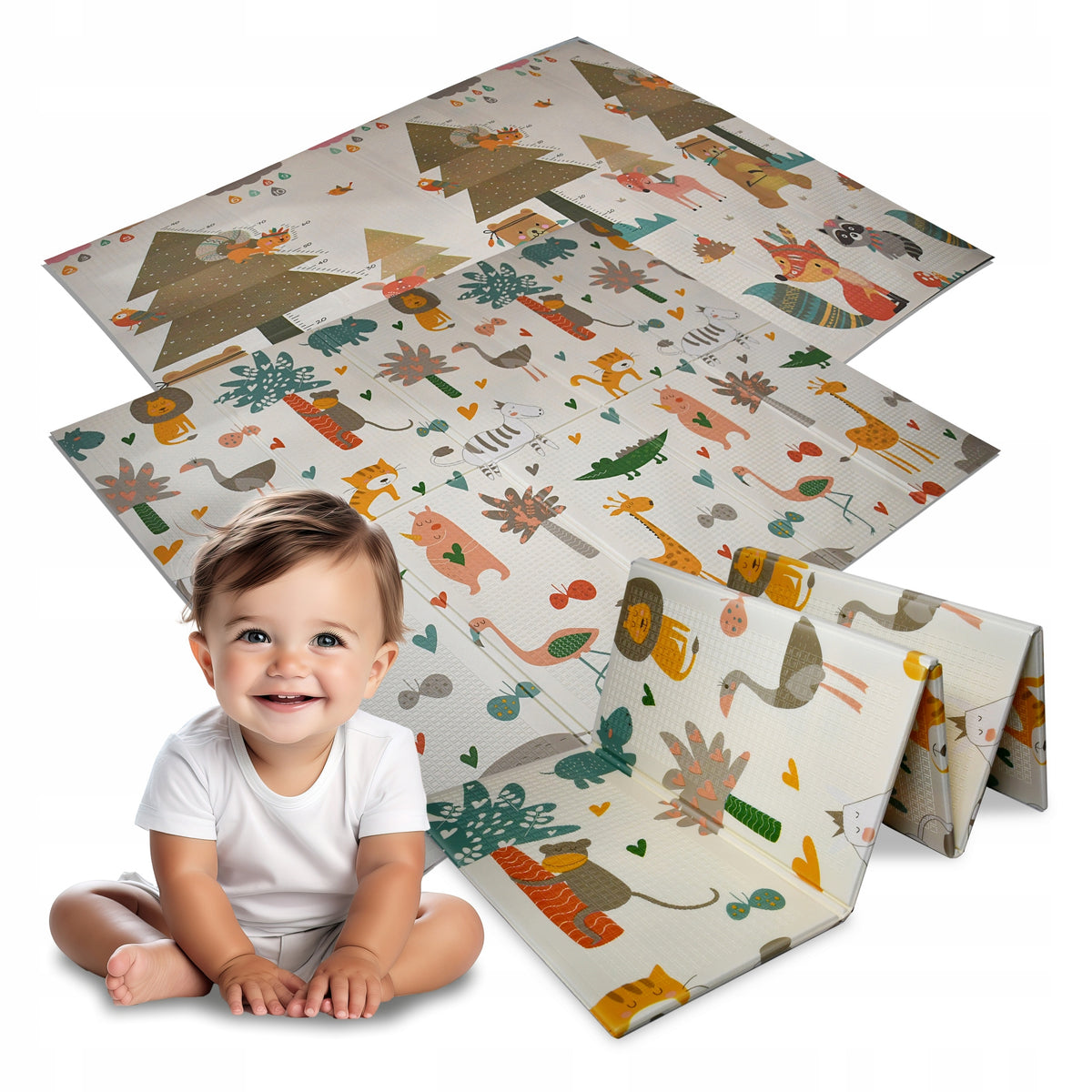 EDUCATIONAL FOLDING FOAM MAT FOR CHILDREN LARGE 180x200 DOUBLE-SIDED THICK