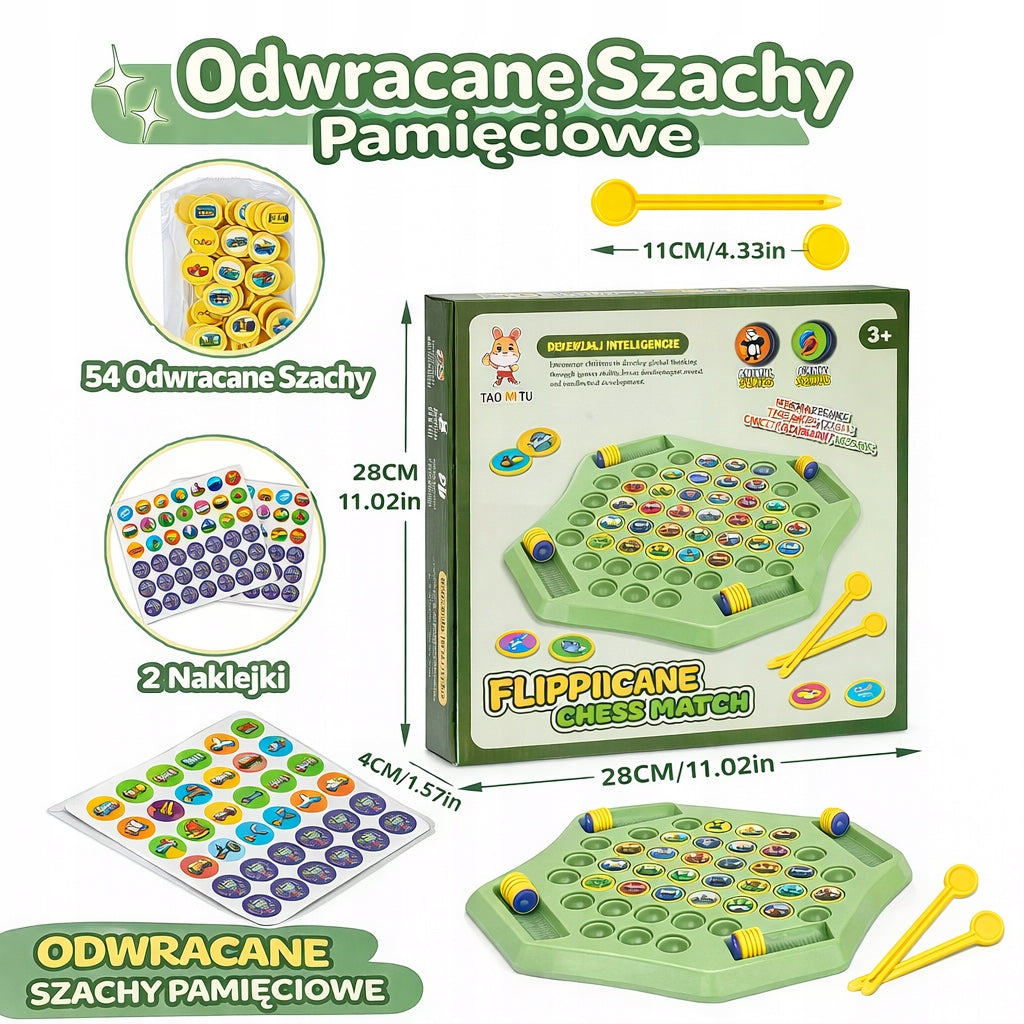 EDUCATIONAL GAME FLIPPING CHESS MEMORY FAMILY WITH TRANSPORT Brand no brand