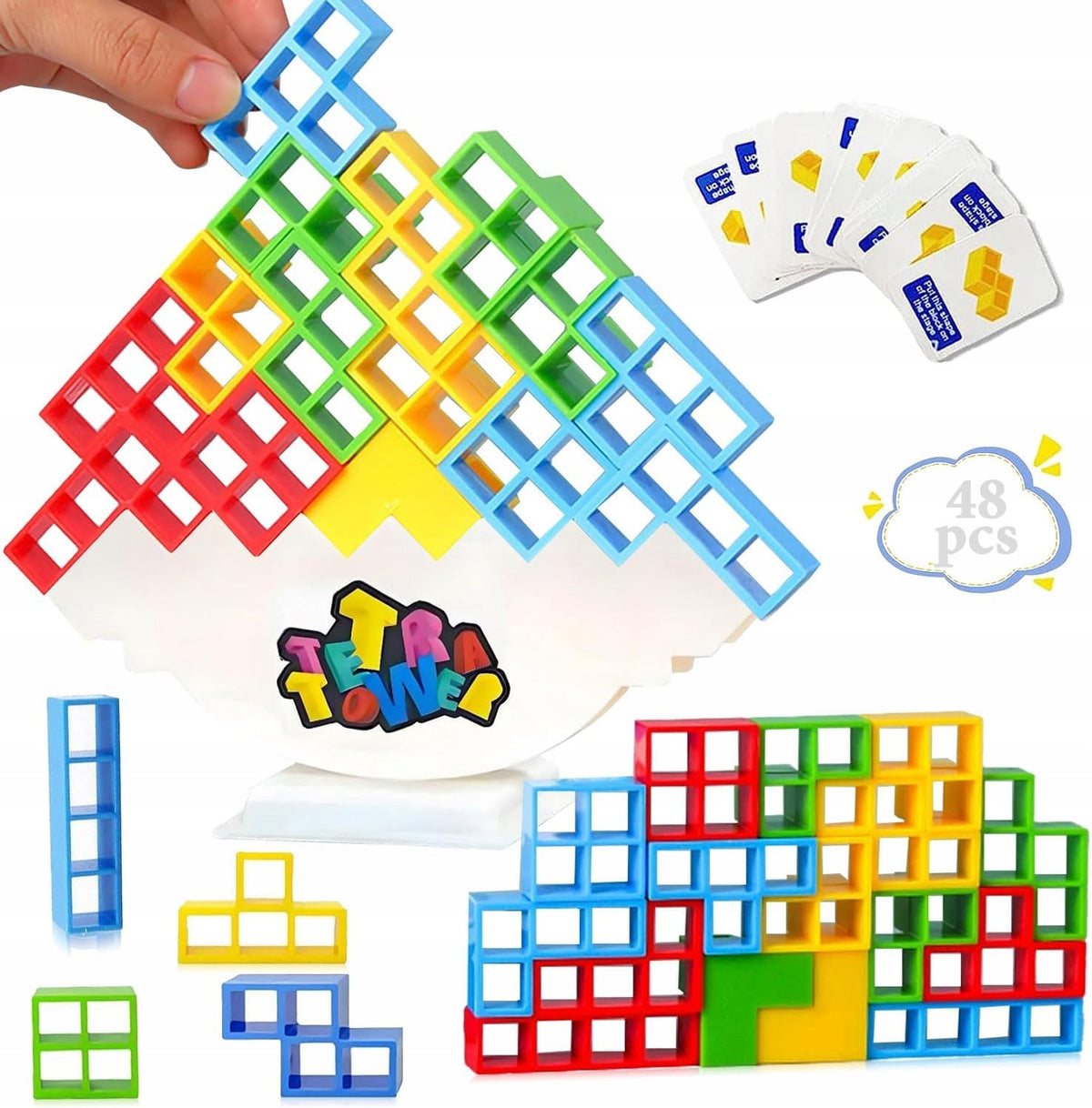 EDUCATIONAL GAME PUZZLE BLOCKS TETRIS TETRA BALANCE TOWER 48 BLOCKS EAN (GTIN) 0032109309876