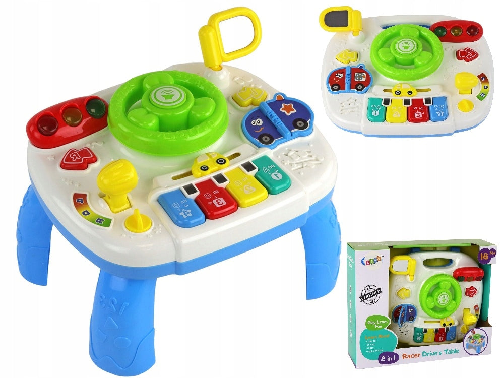 EDUCATIONAL INTERACTIVE TABLE BOARD 2IN1 STEERING WHEEL BOOKLET SOUNDS