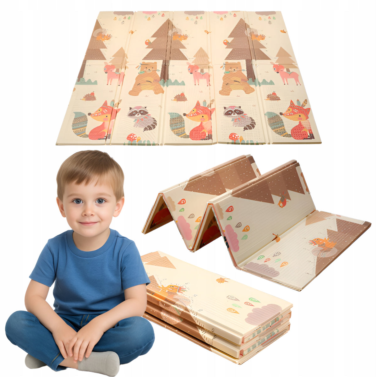 EDUCATIONAL MAT FOLDING FOAM XPE DOUBLE-SIDED FOR CHILDREN LARGE 180x120 cm