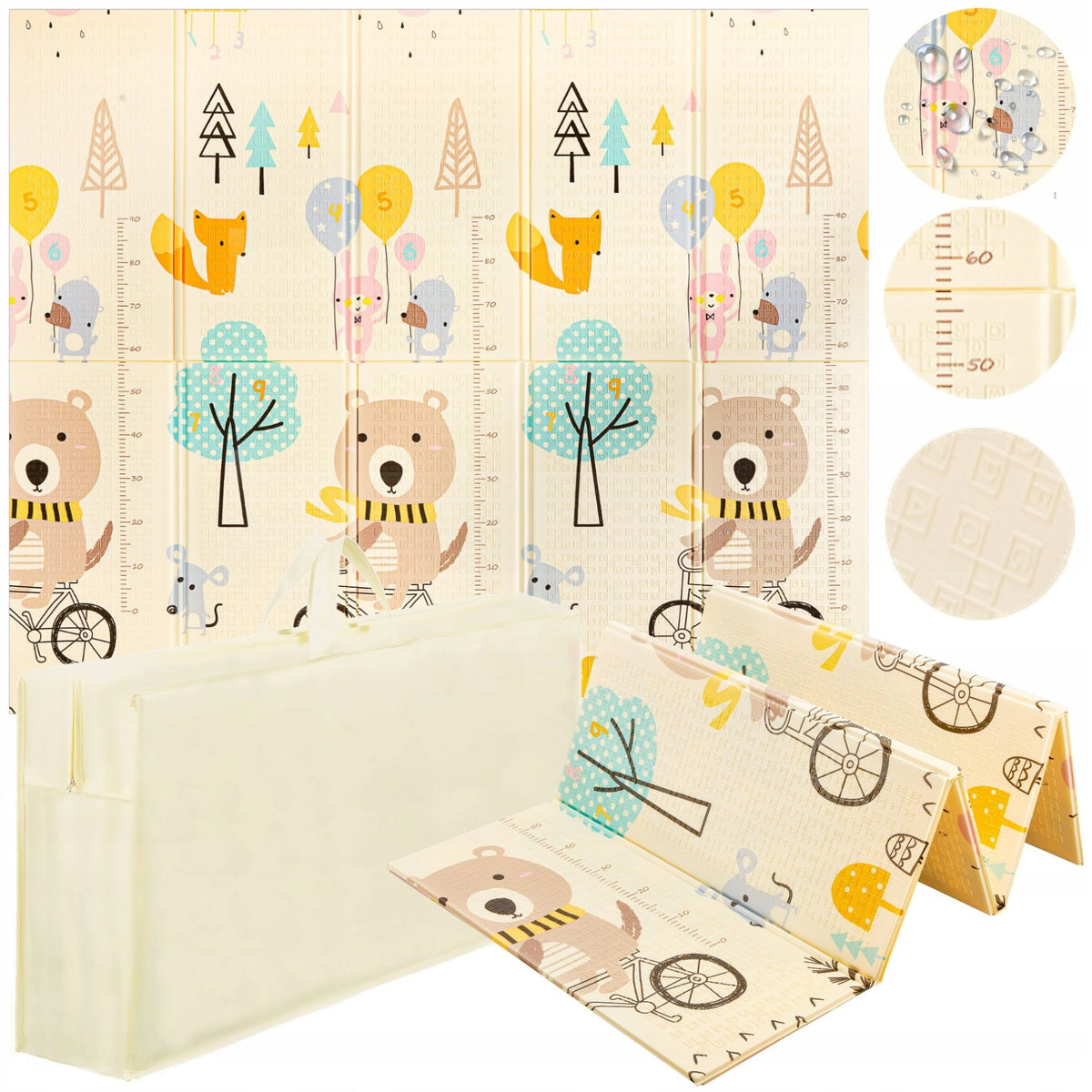 EDUCATIONAL MAT FOLDING FOR CHILDREN FOAM DOUBLE-SIDED XPE 200X180 CM