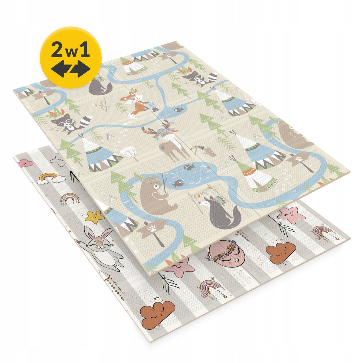 EDUCATIONAL MAT FOR BABIES DOUBLE-SIDED FOAM FOR CHILDREN XPE 180x150 cm Packaging status original