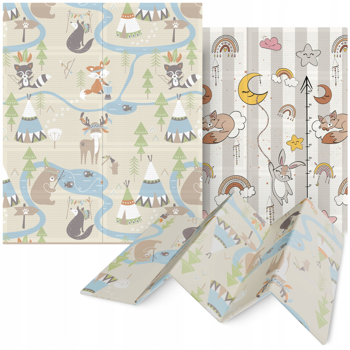 EDUCATIONAL MAT FOR BABIES DOUBLE-SIDED FOAM FOR CHILDREN XPE 180x150 cm