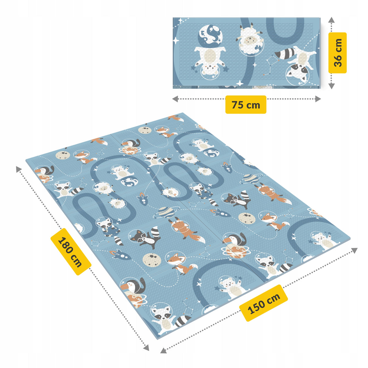 EDUCATIONAL MAT FOR BABIES FOAM DOUBLE-SIDED FOR CHILDREN XPE 180x150cm Manufacturer code Mata edukacyjna Królestwo i Kosmos 180x150 cm
