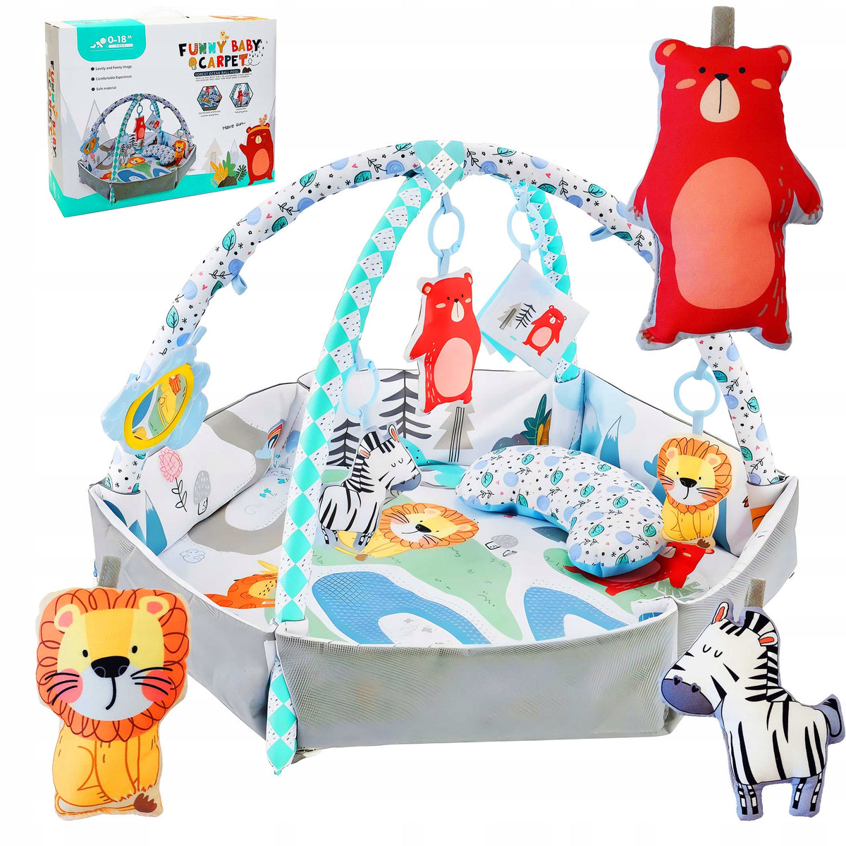 EDUCATIONAL MAT FOR BABIES PLAYPEN COCOON INTERACTIVE TOYS PILLOW