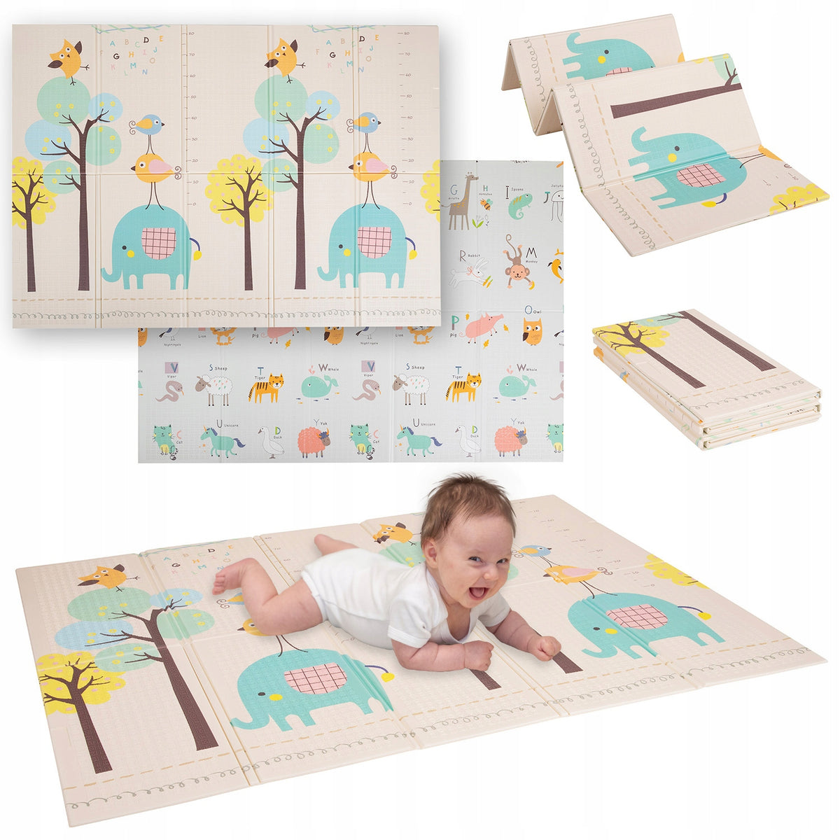 EDUCATIONAL MAT FOR CHILDREN folding double-sided 150x200 KiddyMoon FM-001