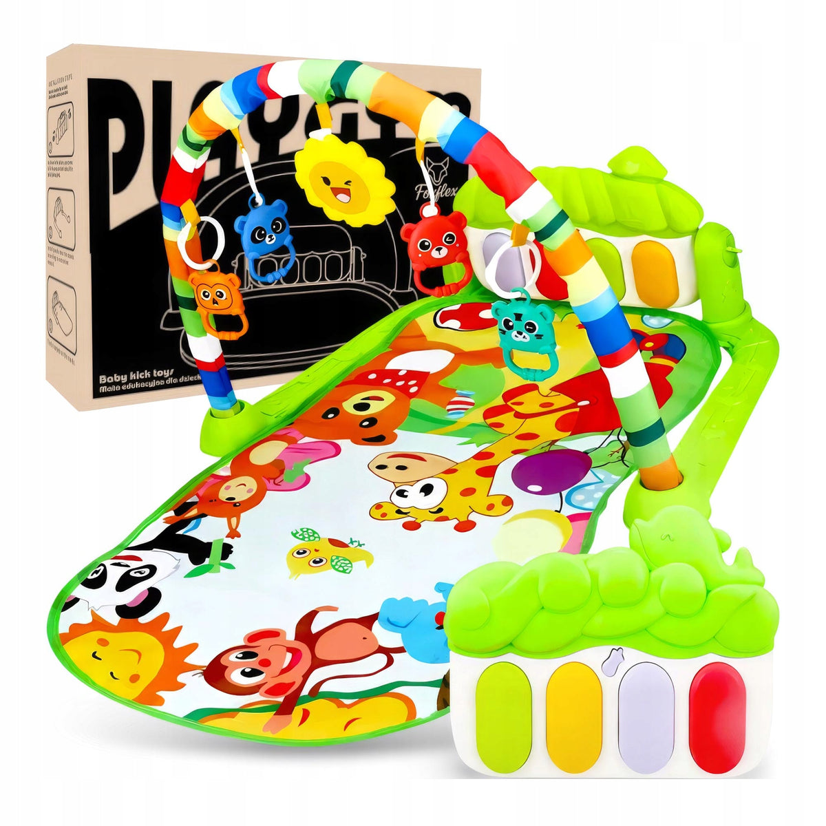 EDUCATIONAL MAT FOR INFANTS WITH PIANO INTERACTIVE RATTLE TEETHERS Packaging status original