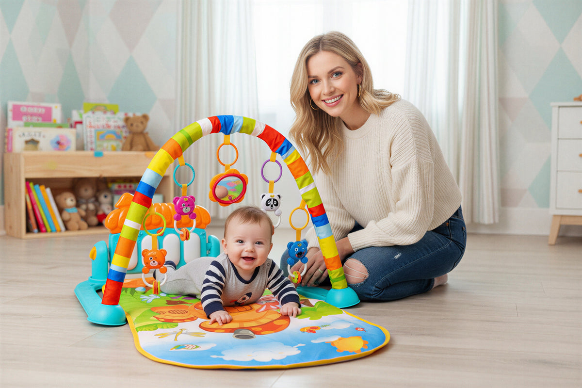 EDUCATIONAL MAT INTERACTIVE 3in1 ORANGE HOUSE PIANO TOYS Material plastic