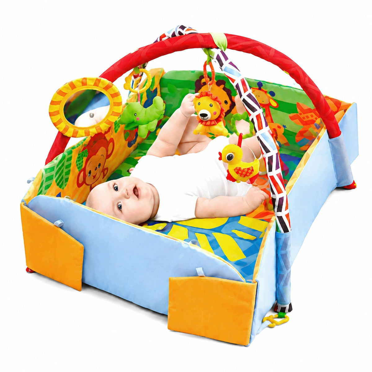 EDUCATIONAL MAT INTERACTIVE PLAYPEN RATTLE TOYS FOR CHILDREN GIFT Manufacturer code Mata interaktywna Safari Zwierzęta