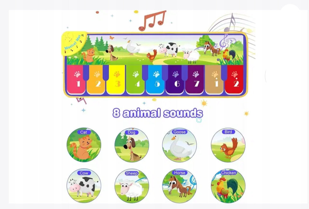 EDUCATIONAL MAT MUSICAL ANIMAL SOUNDS PIANO FOR PLAYING AND LEARNING JUNGLE Manufacturer code 6949597453902