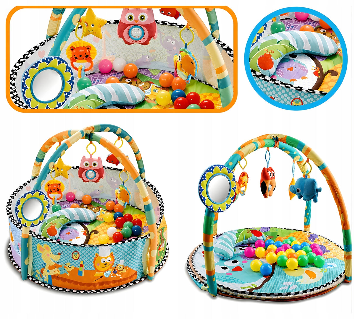 EDUCATIONAL MAT PLAYPEN WITH BALLS FOR BABIES LARGE INTERACTIVE SOFT Kid's age 0＋