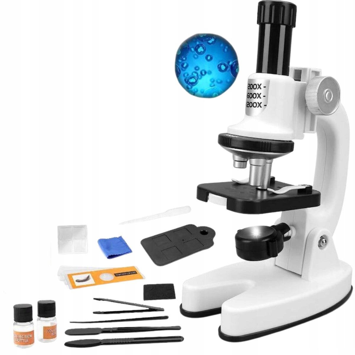 EDUCATIONAL MICROSCOPE FOR CHILDREN MAGNIFIER APPROXIMATION 1200x +ACCESSORIES SET Brand Coil