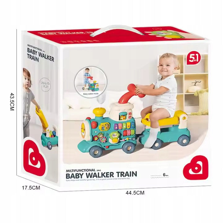 EDUCATIONAL MULTIFUNCTIONAL TRAIN LOCOMOTIVE PUSHER RIDER LEARNING TO DRIVE 5IN1 Brand BOUNN