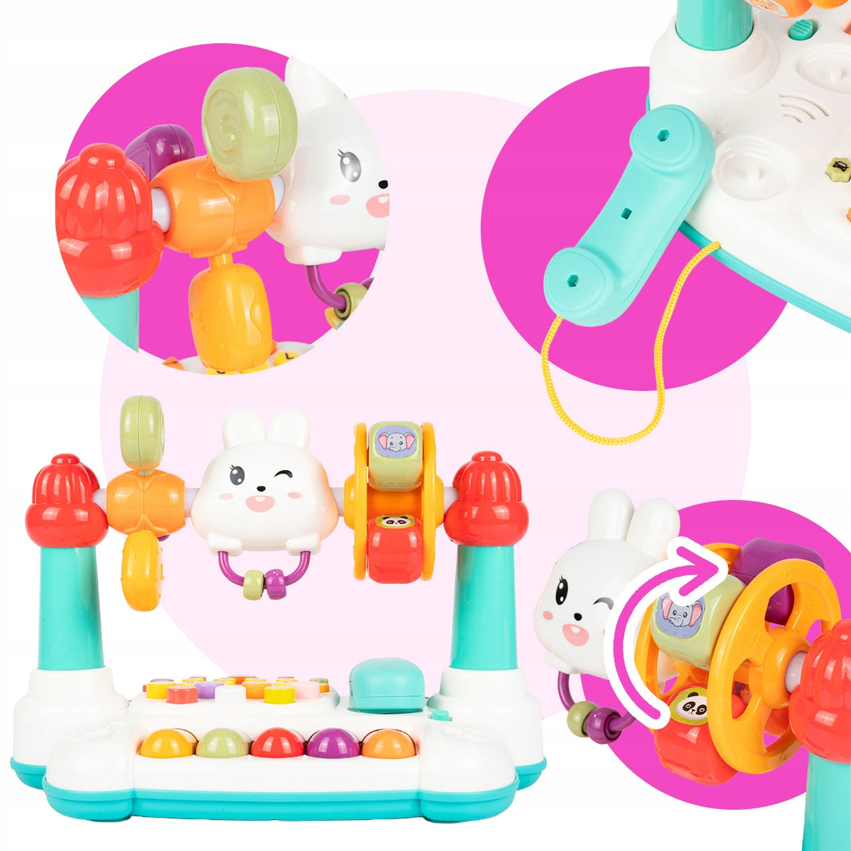 EDUCATIONAL PHONE WITH PIANO AND HANDSET RATTLE INTERACTIVE RABBIT Packaging status original