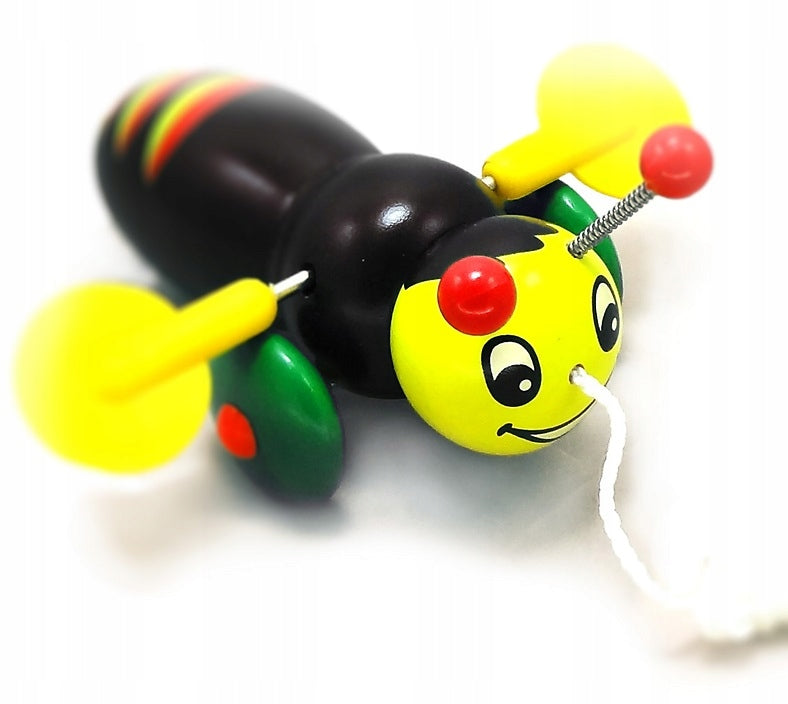 EDUCATIONAL PUSH TOY WOODEN BEE Color black