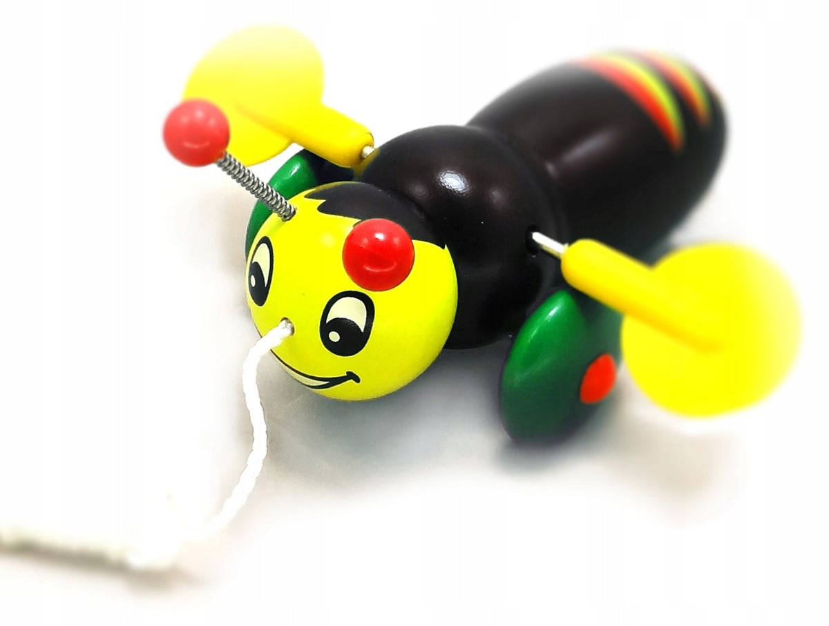 EDUCATIONAL PUSH TOY WOODEN BEE