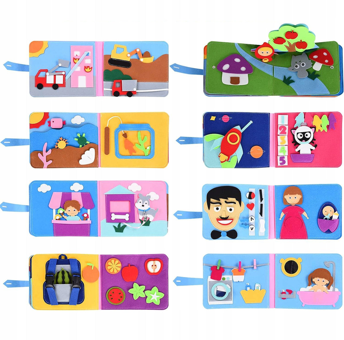 EDUCATIONAL QUIET 3D MONTESSORI EXERCISE BOOK WITH 12 FELT THEMES LARGE Manufacturer code IJUY201