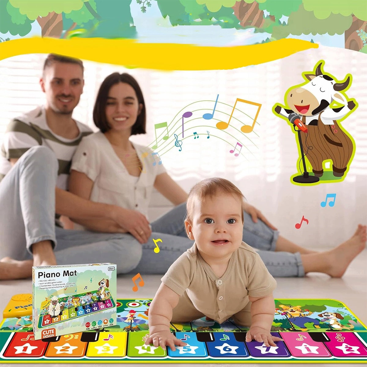 EDUCATIONAL SENSORY INTERACTIVE MAT PLAYING MUSICAL AND MOVEMENT FUN Packaging status original