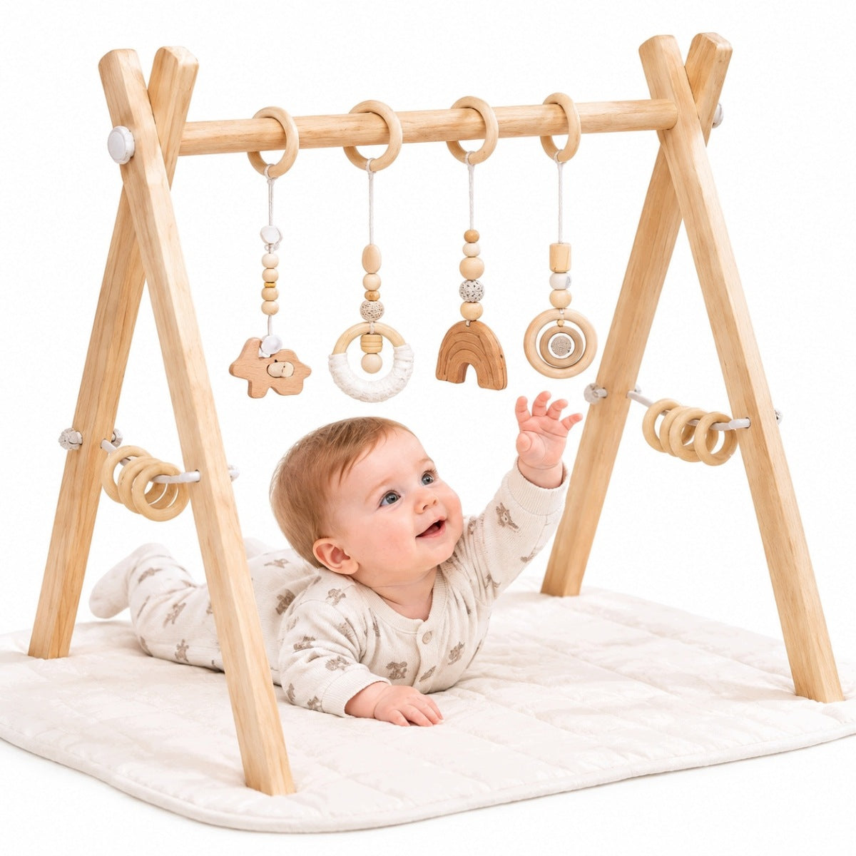 EDUCATIONAL STAND FOR BABY CHILDREN WOODEN GYMNASTIC BABY GYM
