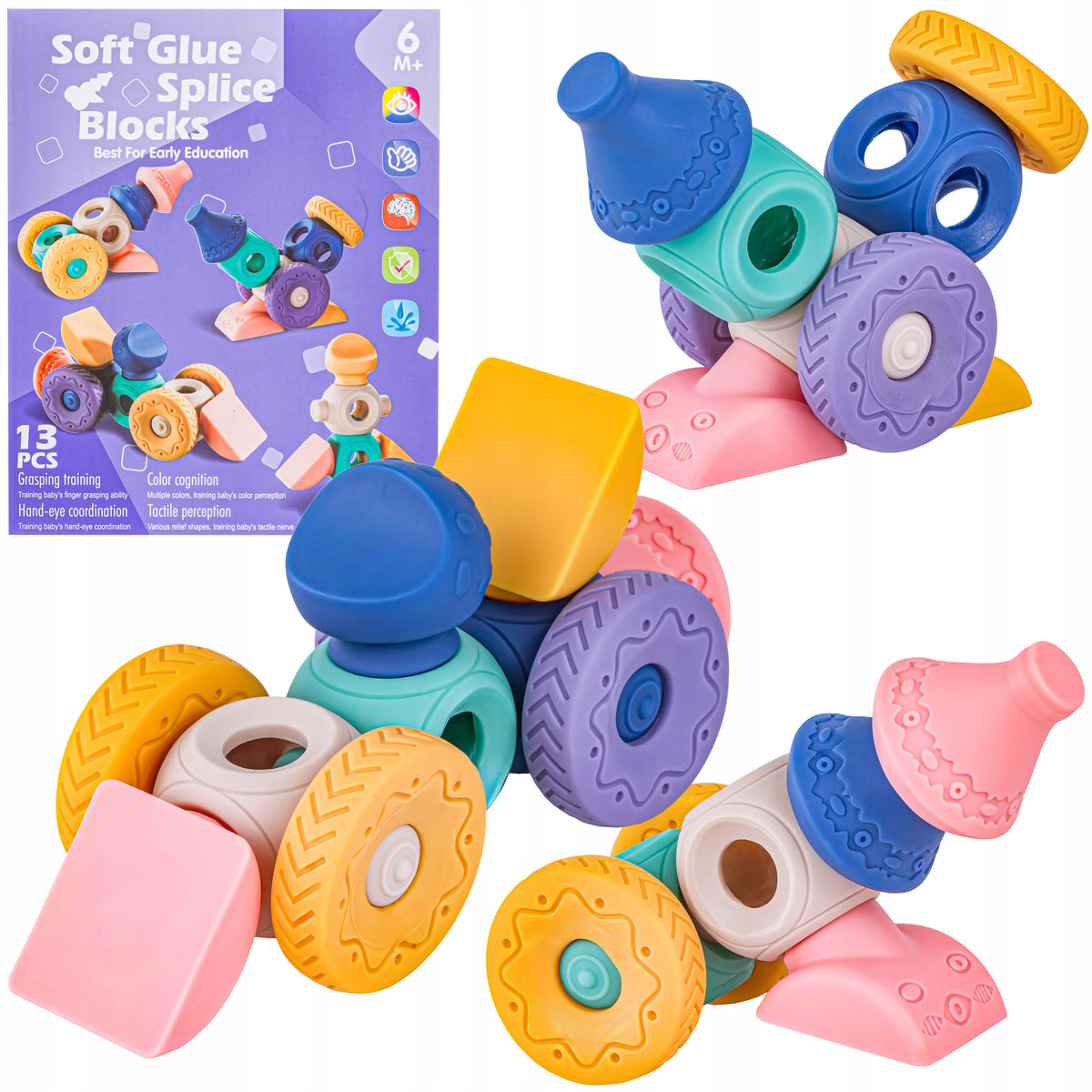 EDUCATIONAL Soft Sensory Blocks Figures 13 Pcs SENSORY TOY