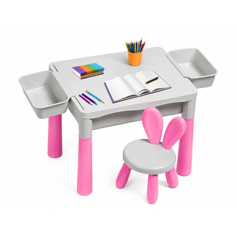 EDUCATIONAL TABLE CREATIVE 6IN1 HIGH CHAIR BLOCKS 137 EL. FOR GIRLS Brand no brand