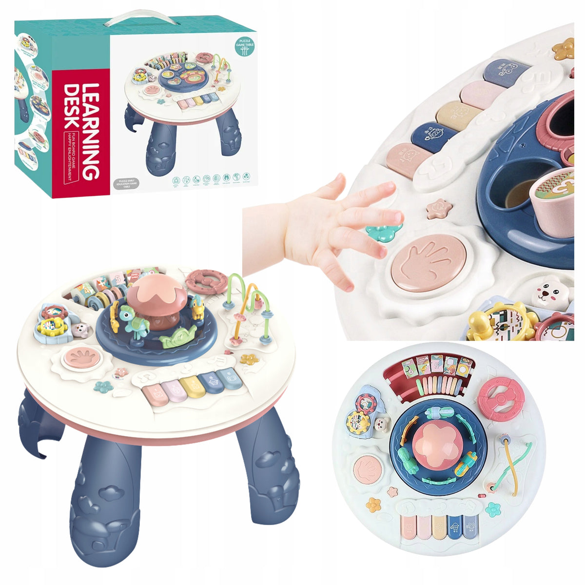 EDUCATIONAL TABLE FOR CHILDREN ABACUS SORTER PIANO BLOCKS STEERING WHEEL