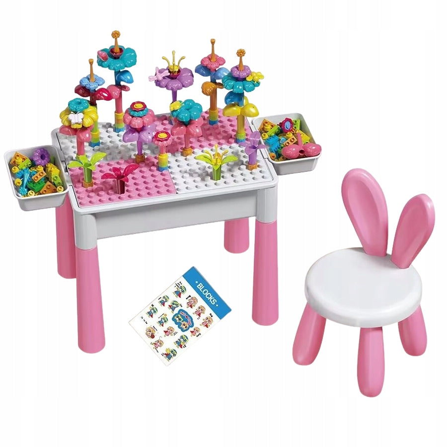EDUCATIONAL TABLE GARDEN 6IN1 FOR CHILDREN 3+ BLOCKS DRAWING HIGH CHAIR 89 EL Manufacturer code Tablica 6w1-016